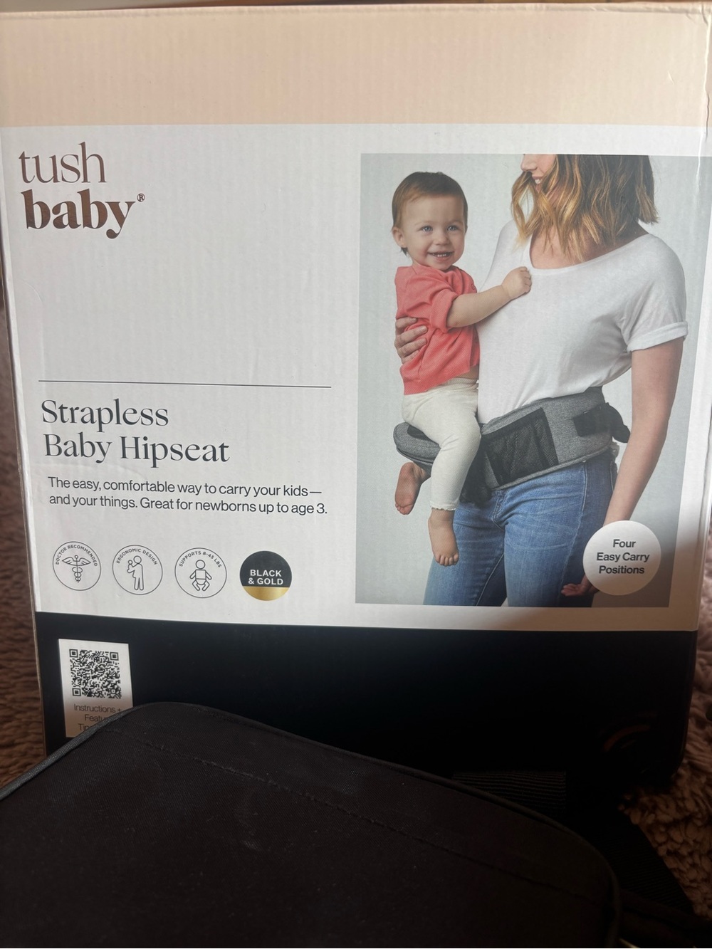 Strapless Baby Hipseat - Black - Picture 4 of 4